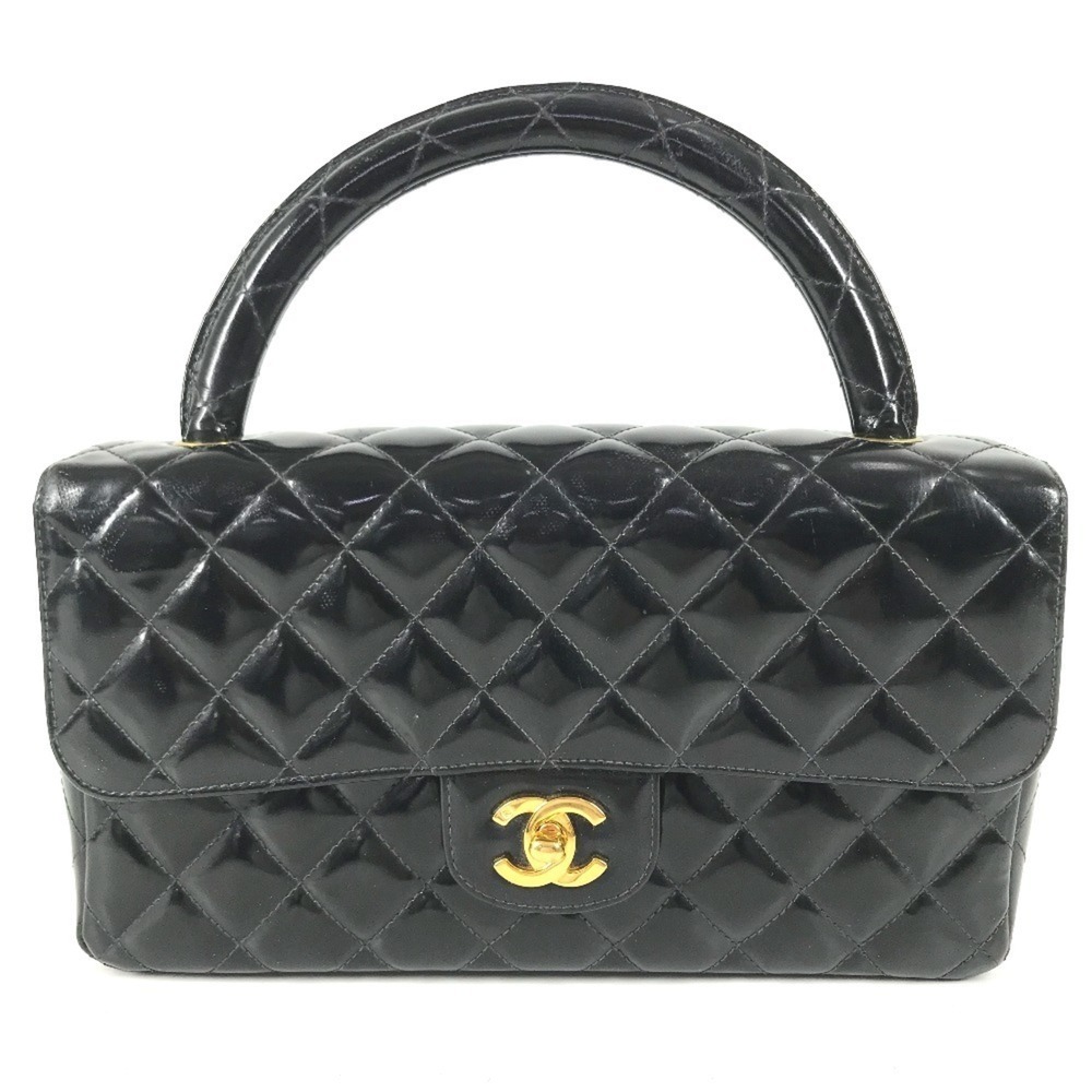 CHANEL Vintage Top Handle Matelassé Quilted CC Coco Mark Logo Flap Handbag En...
